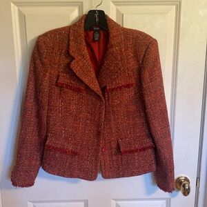 Alfani orange tweed coat - like new!